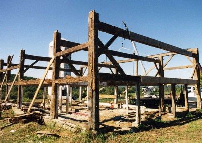 German Barn frame before restoration, 2000, Photograph by Constance Kheel