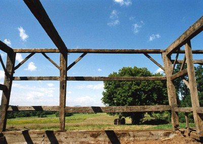 Scottish Barn frame before restoration, 2000, Photograph Constance Kheel