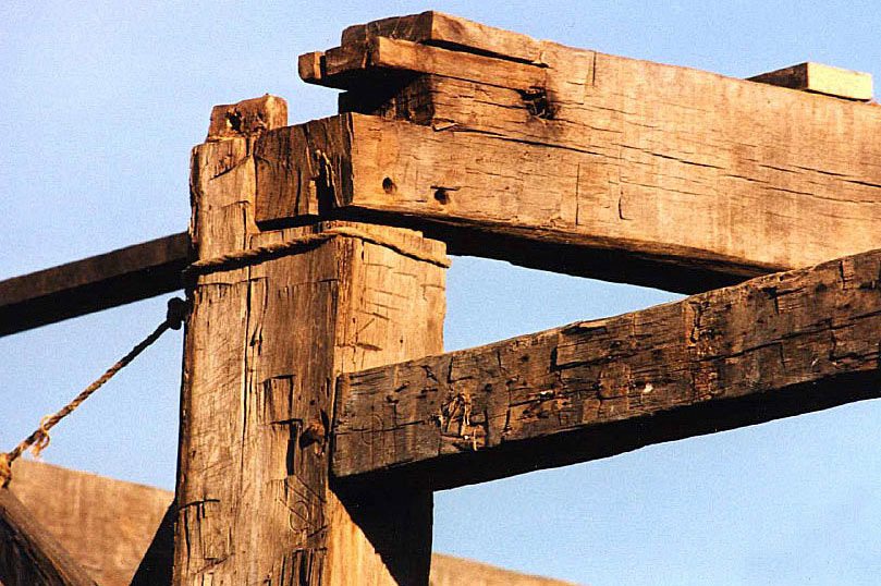 Detail of Scottish Barn joinery, 2000, Photograph by Constance Kheel