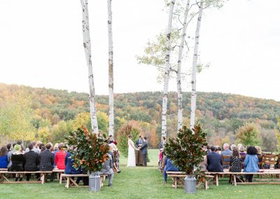 Wedding ceremony by the aspen grove