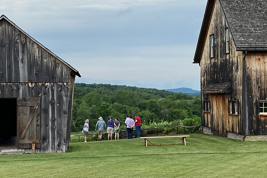 Guests enjoying a guided tour of the Historic Barns of Nipmoose